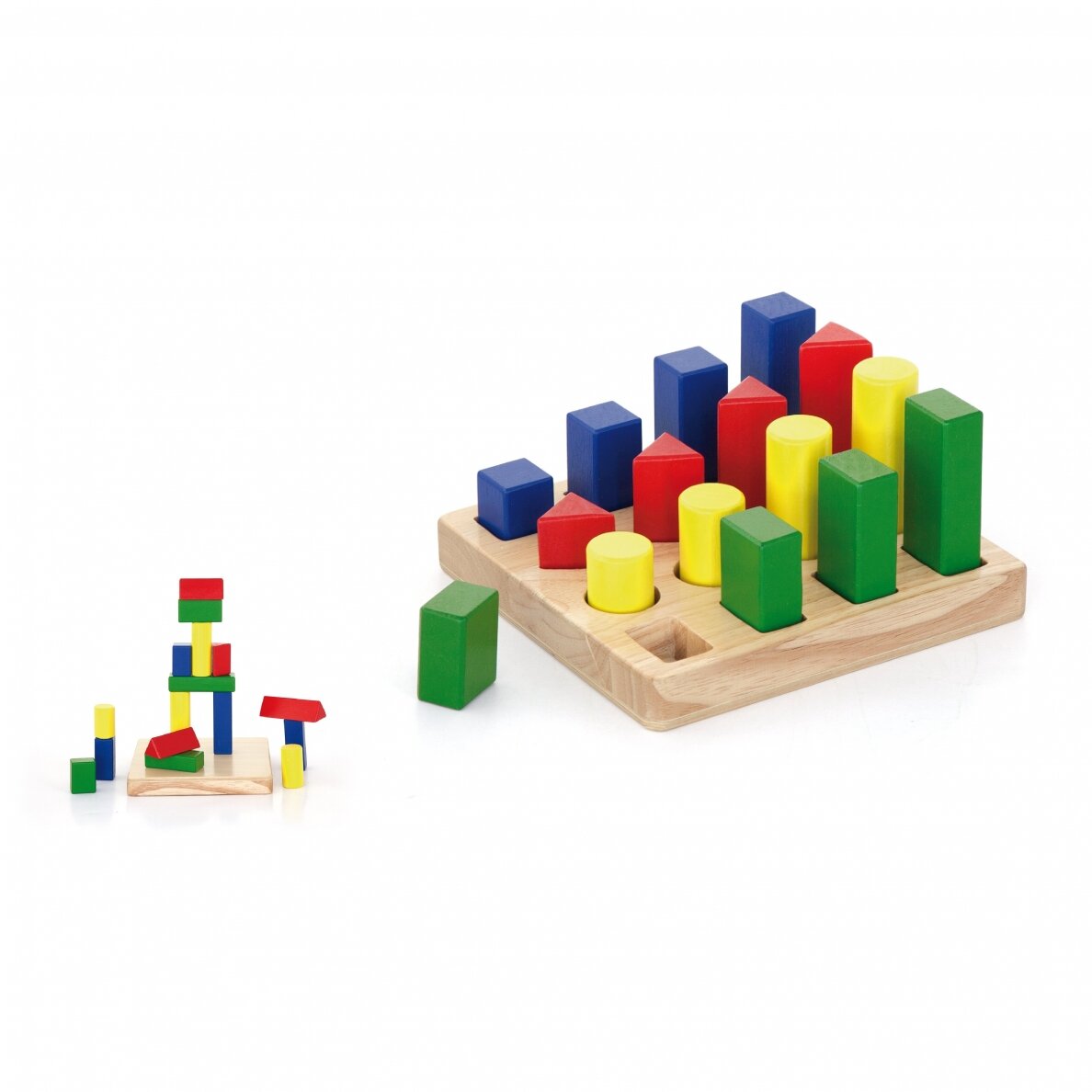 Shape Sequence Blocks | Wooden Montessori Sorting & Stacking Toy for Kids 2+
