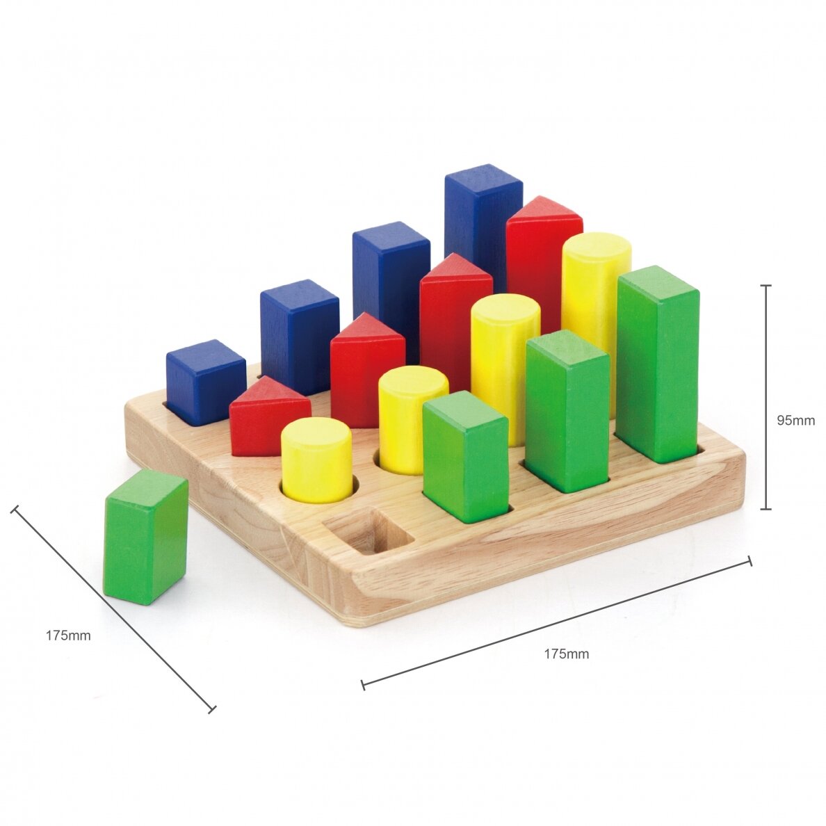 Shape Sequence Blocks | Wooden Montessori Sorting & Stacking Toy for Kids 2+