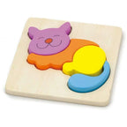 Wooden Shape Block Puzzle Cat | Kids 5-Piece Learning Puzzle Toy 18M+