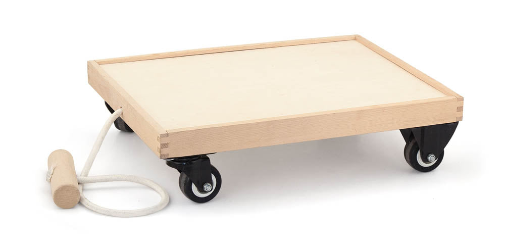 Pull Along Cart for Blocks | Wooden Baby Walker Toy with Shape Sorting & Storage