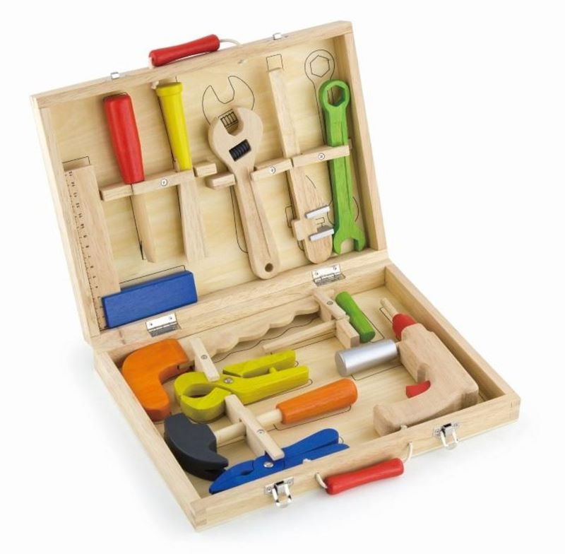 Wooden Tool Box 12PCS for Kids | Pretend Play DIY Tool Set Learning Toy