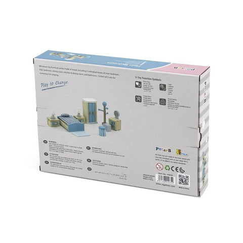 Doll House Furniture Wooden Master Bed Room