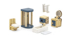 Doll House Bathroom Furniture Set 8pcs | Mini Dollhouse Accessories Kids