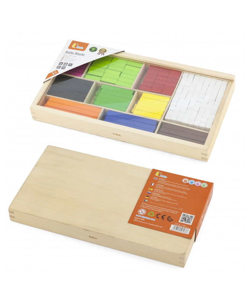 Math Blocks 308 Pcs Set | Wooden Counting & Fraction Learning Educational Toy for Kids