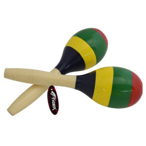 Large Wooden Maracas Pair | Hand-Painted Kids Musical Instrument Shakers