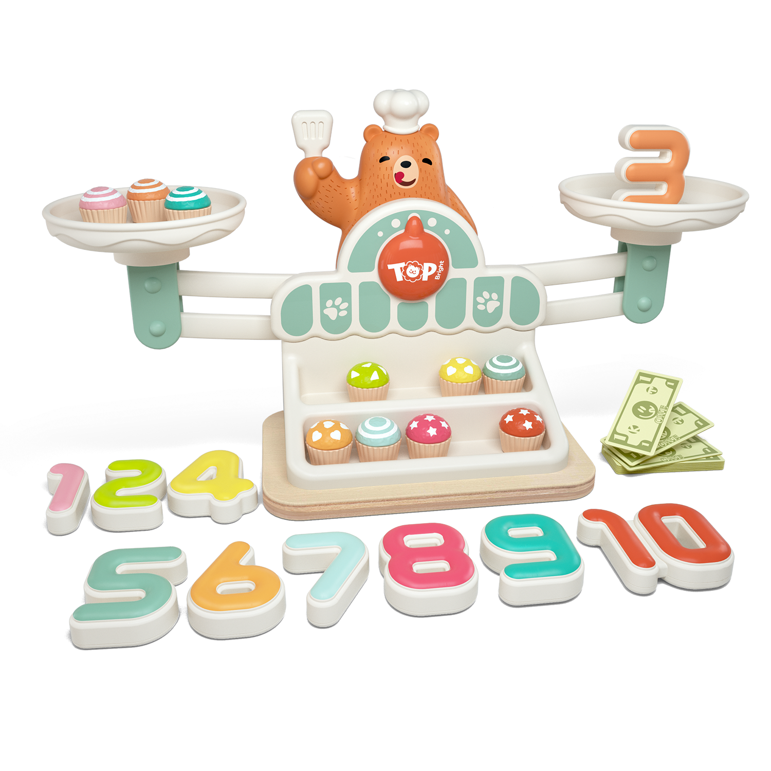 Yummy Bear 123 Scale | Kids Wooden Math Balancing Learning Toy
